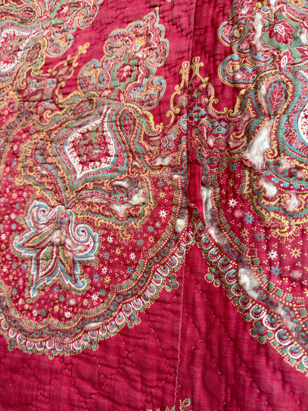 Antique Red Paisley Quilt