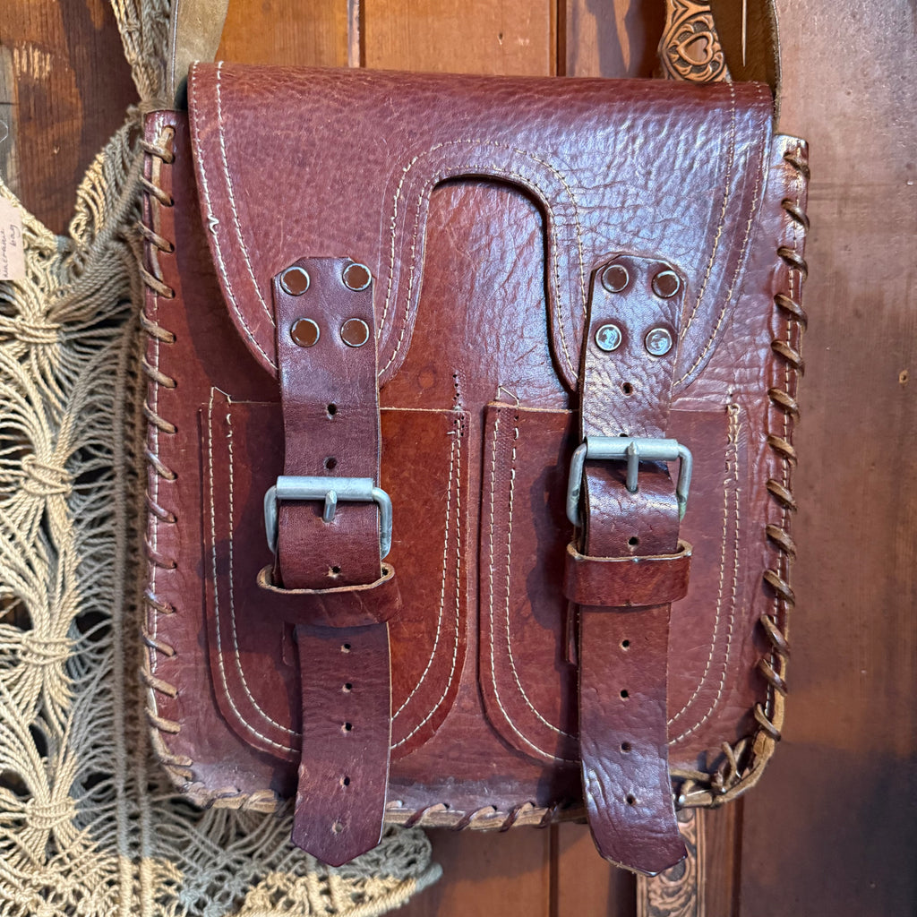 Vintage Handmade Leather Shoulder Bag