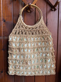 Vintage Lined Macramé Shopping Bag