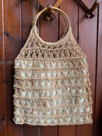 Vintage Lined Macramé Shopping Bag