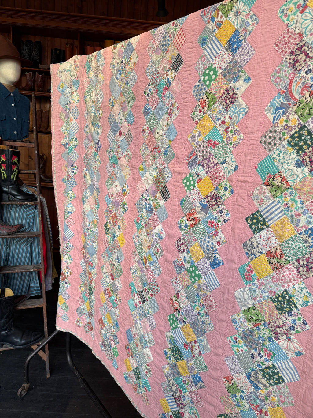 Wartime Feedsack Scrap Quilt