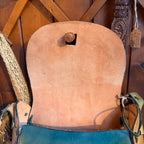 Vintage Tooled Leather Saddle Bag