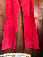 90’s Red Suede Folk Flares