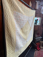 1930s/40s Lemon Yellow Reversible Paisley Quilt