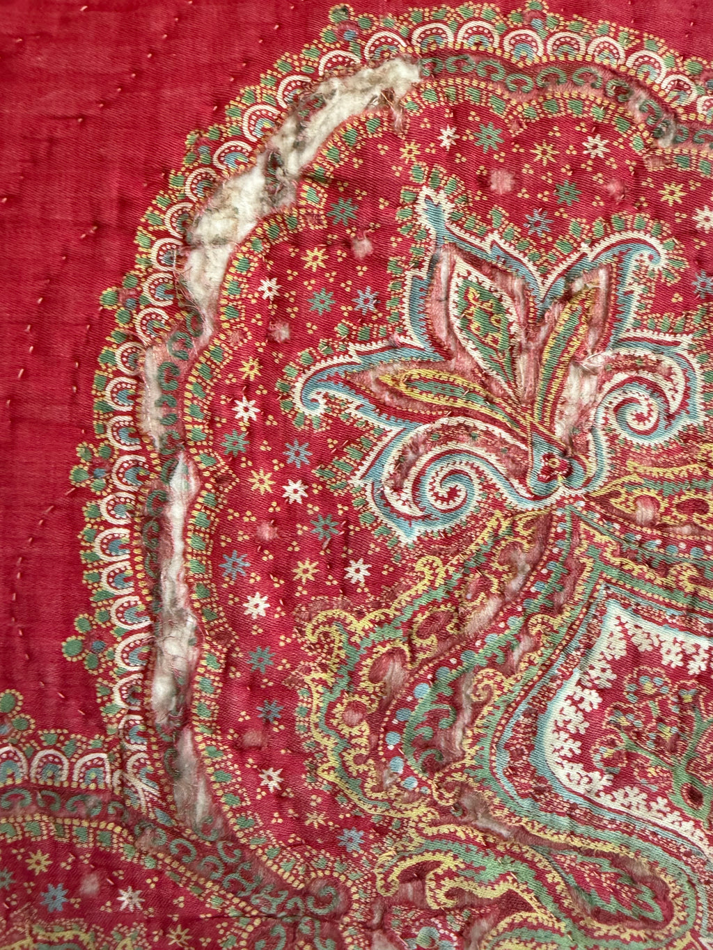 Antique Red Paisley Quilt