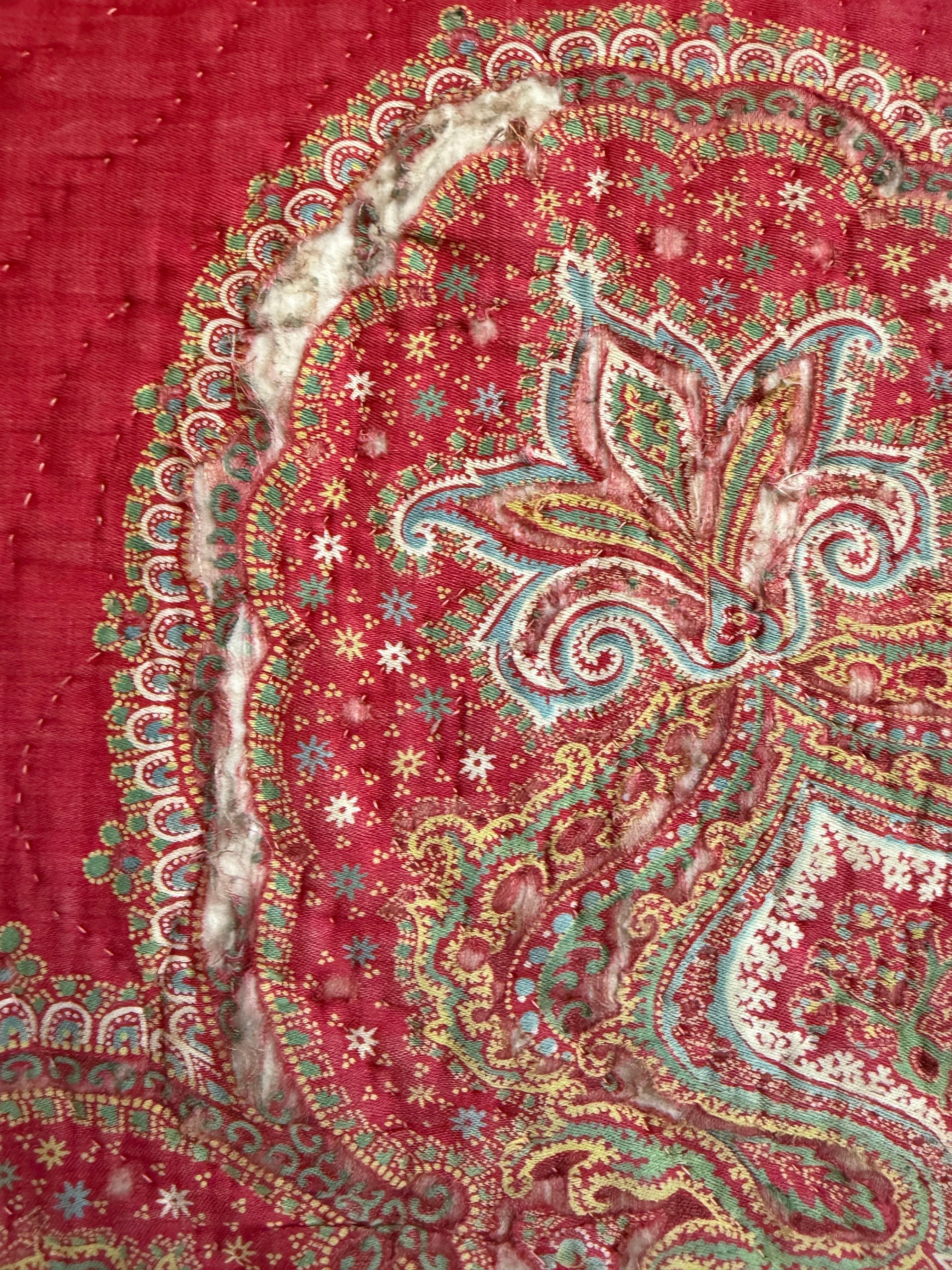Antique Red Paisley Quilt