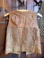 Vintage 1970s French Leather Waistcoat