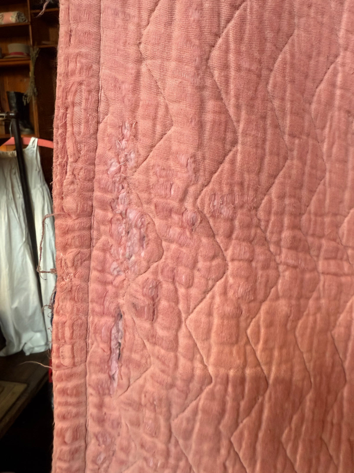 Vintage Pink Paisley Reversible Cotton Quilt