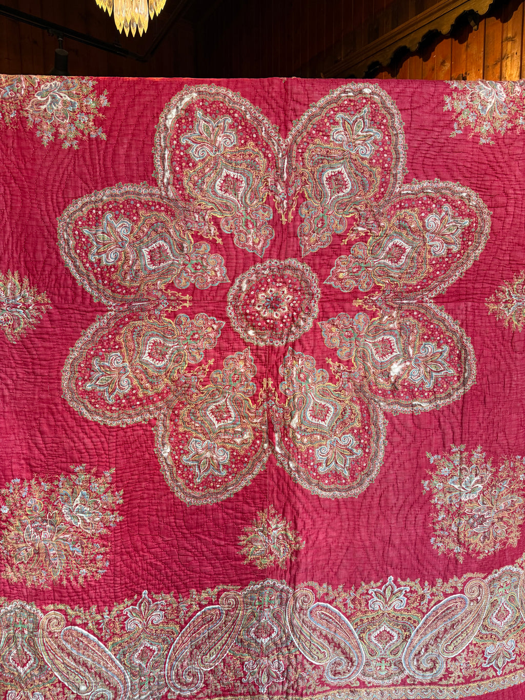 Antique Red Paisley Quilt