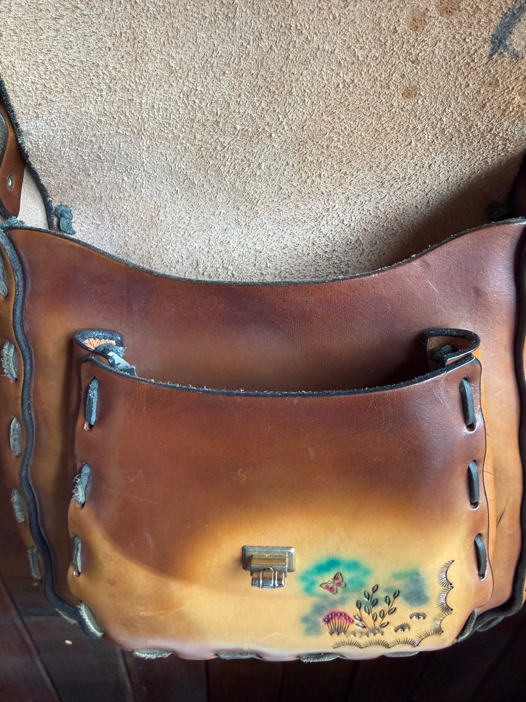 Vintage Handmade Welsh Leather Bag