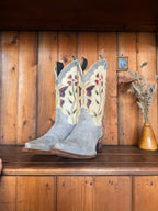 UK 5 - 2000’s ‘Justin Vintage’ Floral Butterfly Inlay Cowboy Boots