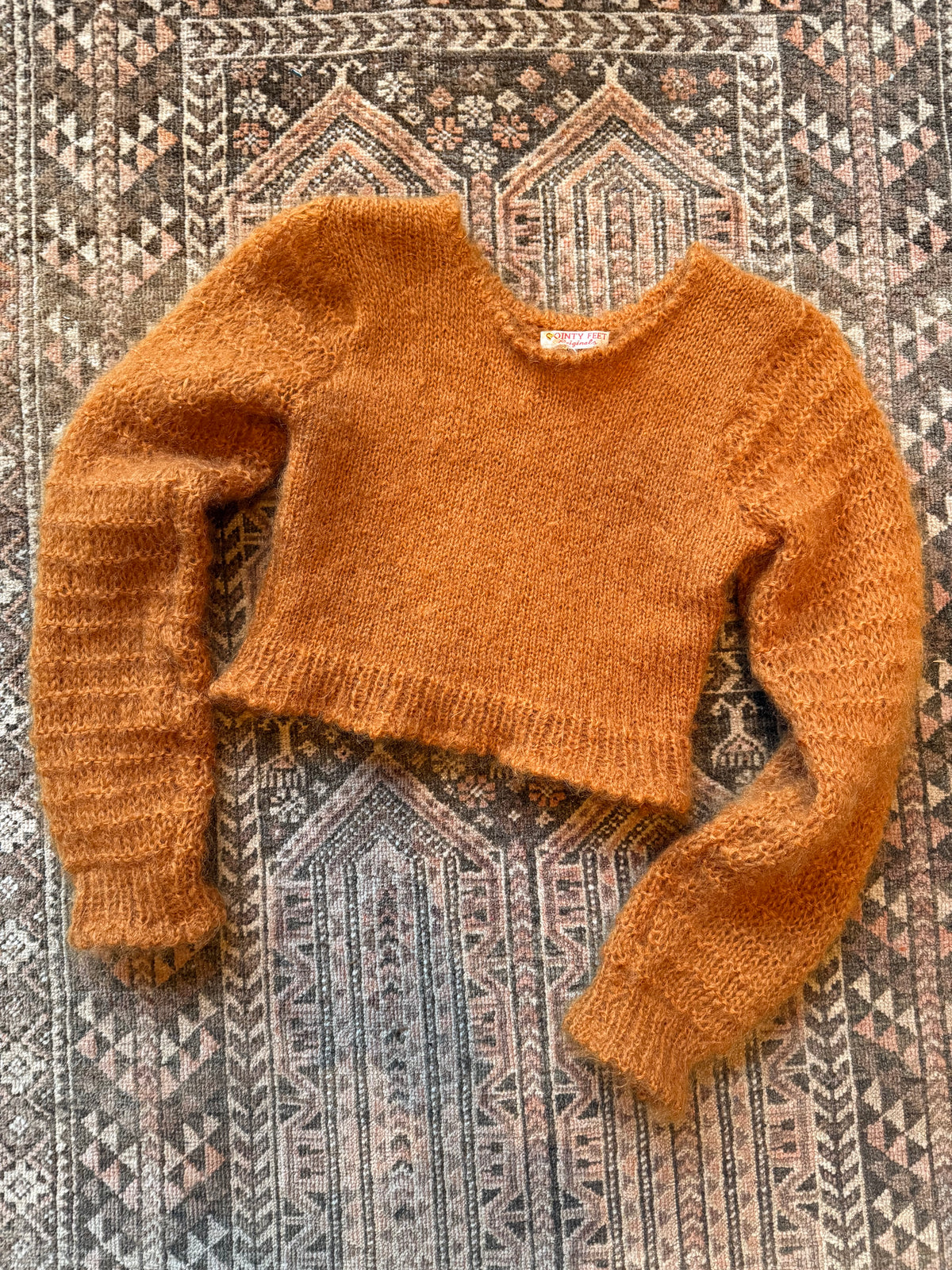 Hand Knit Mohair Crop Jumper