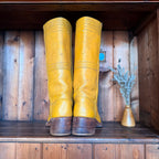 UK 8 - Vintage 1970’s Yellow Longhorn Frye Campus Boots