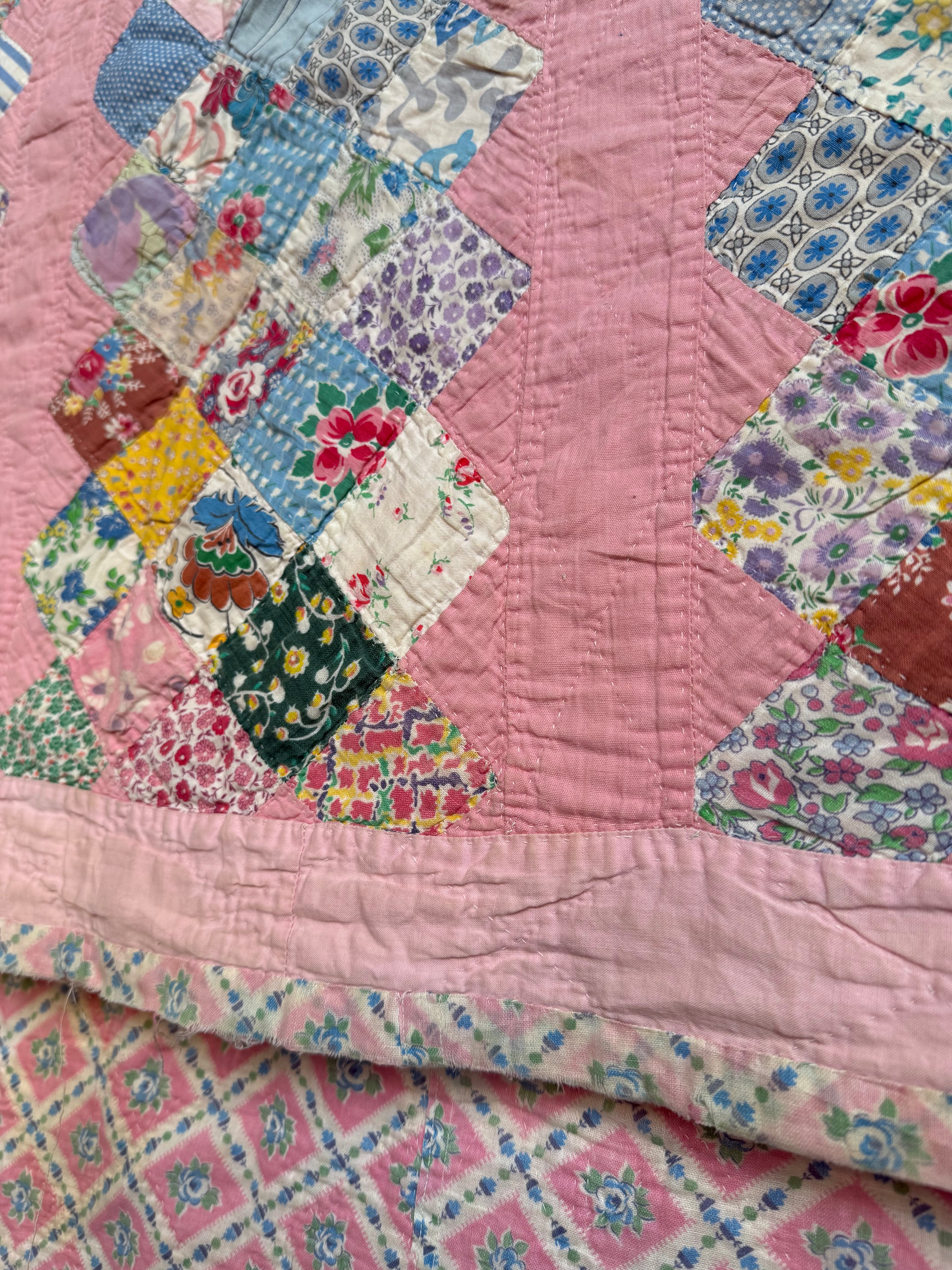 Wartime Feedsack Scrap Quilt