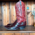 UK 9 - Vintage 1980’s Red Croc Spiral Cowboy Boots