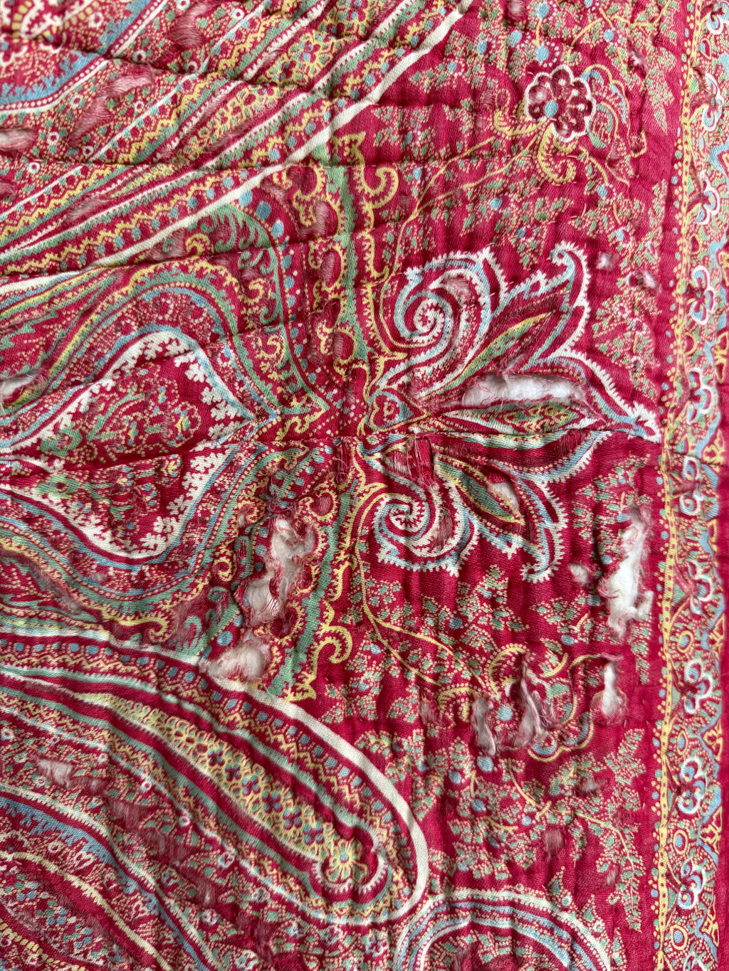 Antique Red Paisley Quilt
