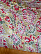 1930s/40s Yellow and Pink Reversible Paisley Quilt