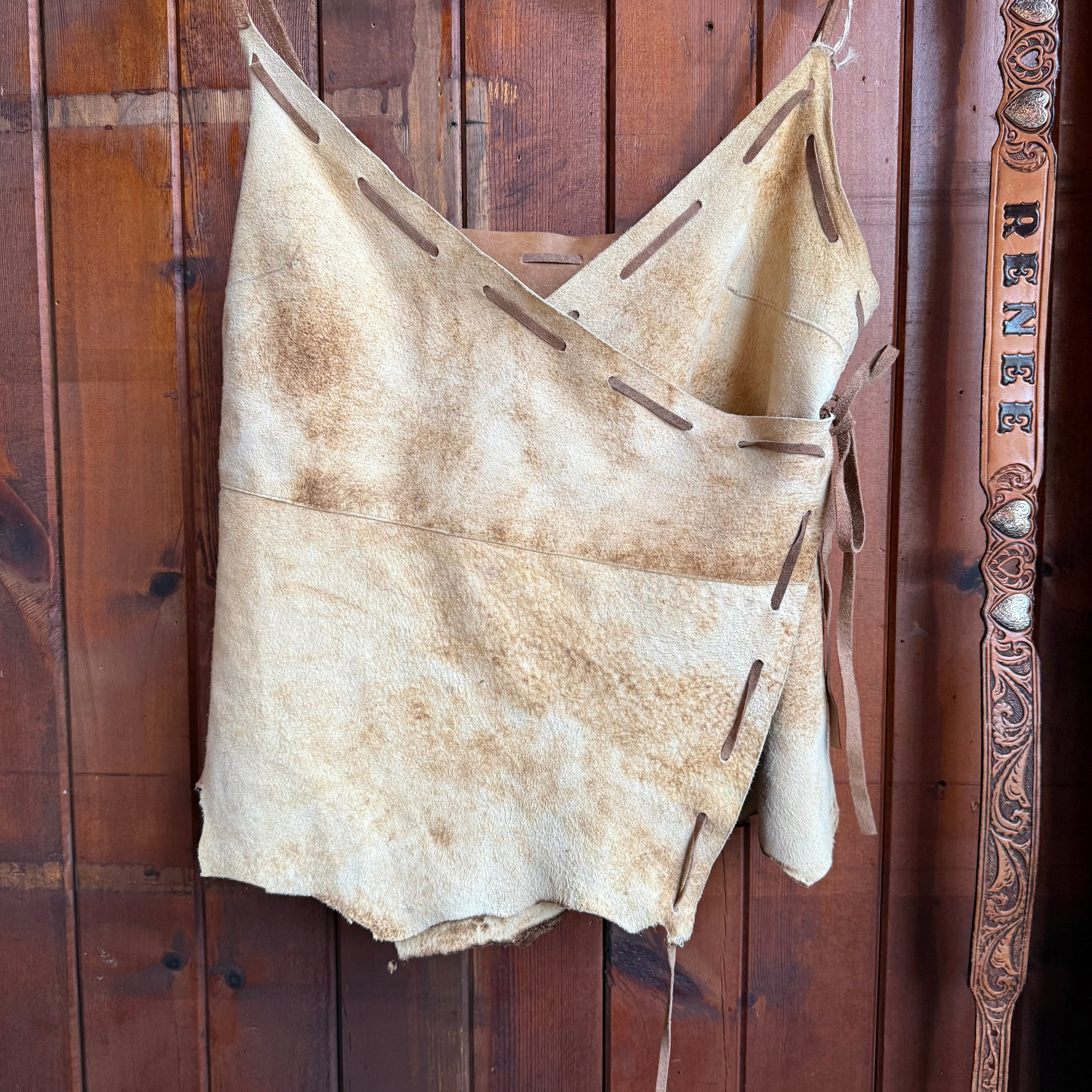 Rare Vintage Marlboro Classics Lambskin Wrap Leather Top.