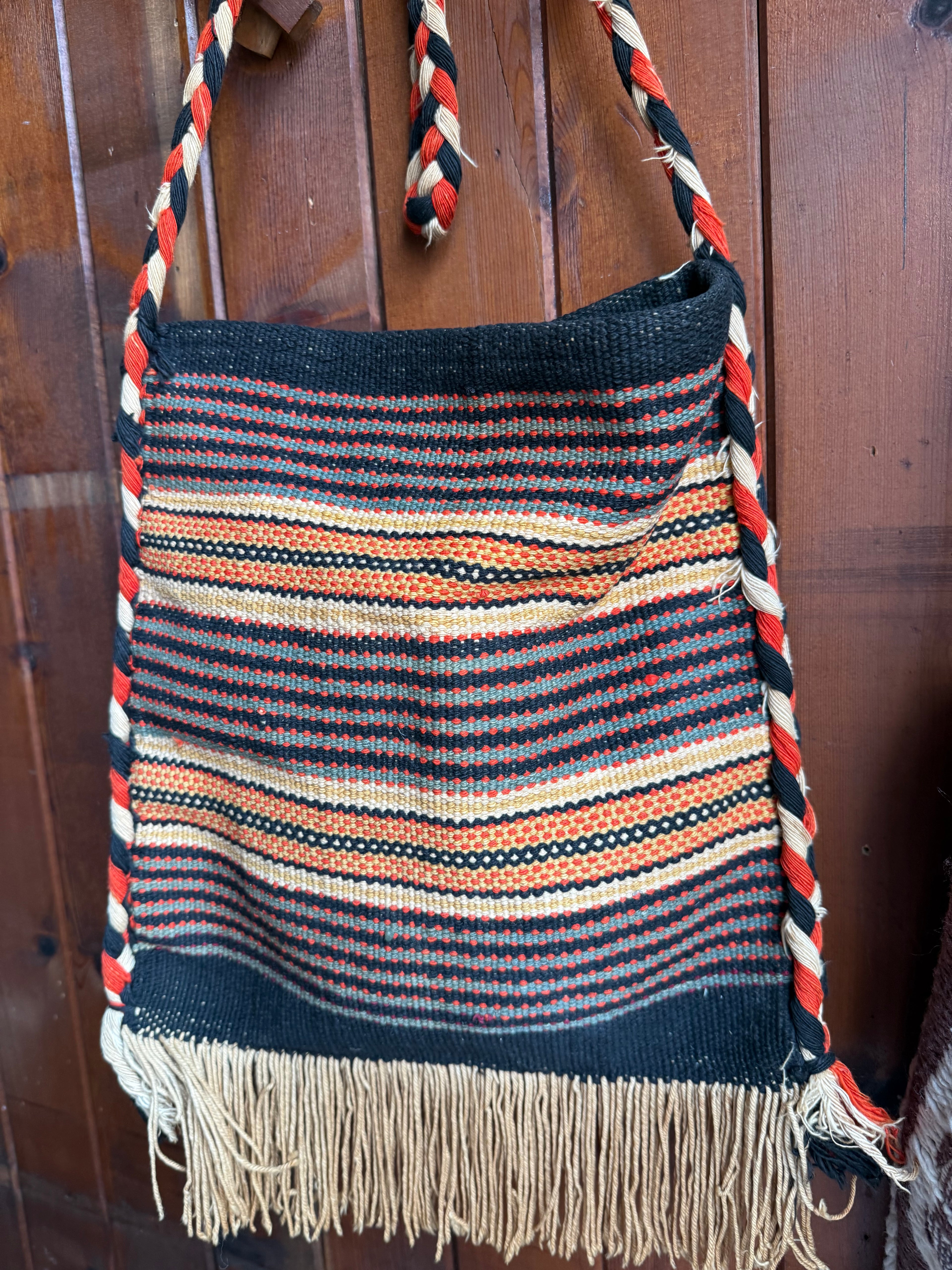 Vintage Woven Striped Bag