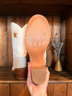 UK 7 - Vintage Rare Frye White Soft Suede Tulip Boots.