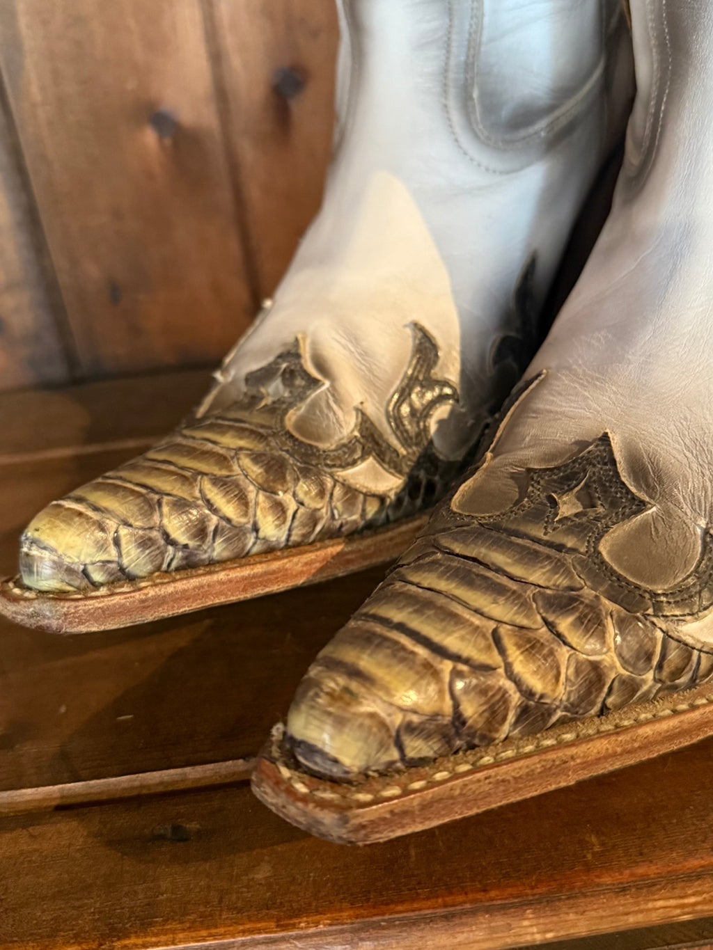 UK 6 - Snakeskin Sendra Cowboy Heels