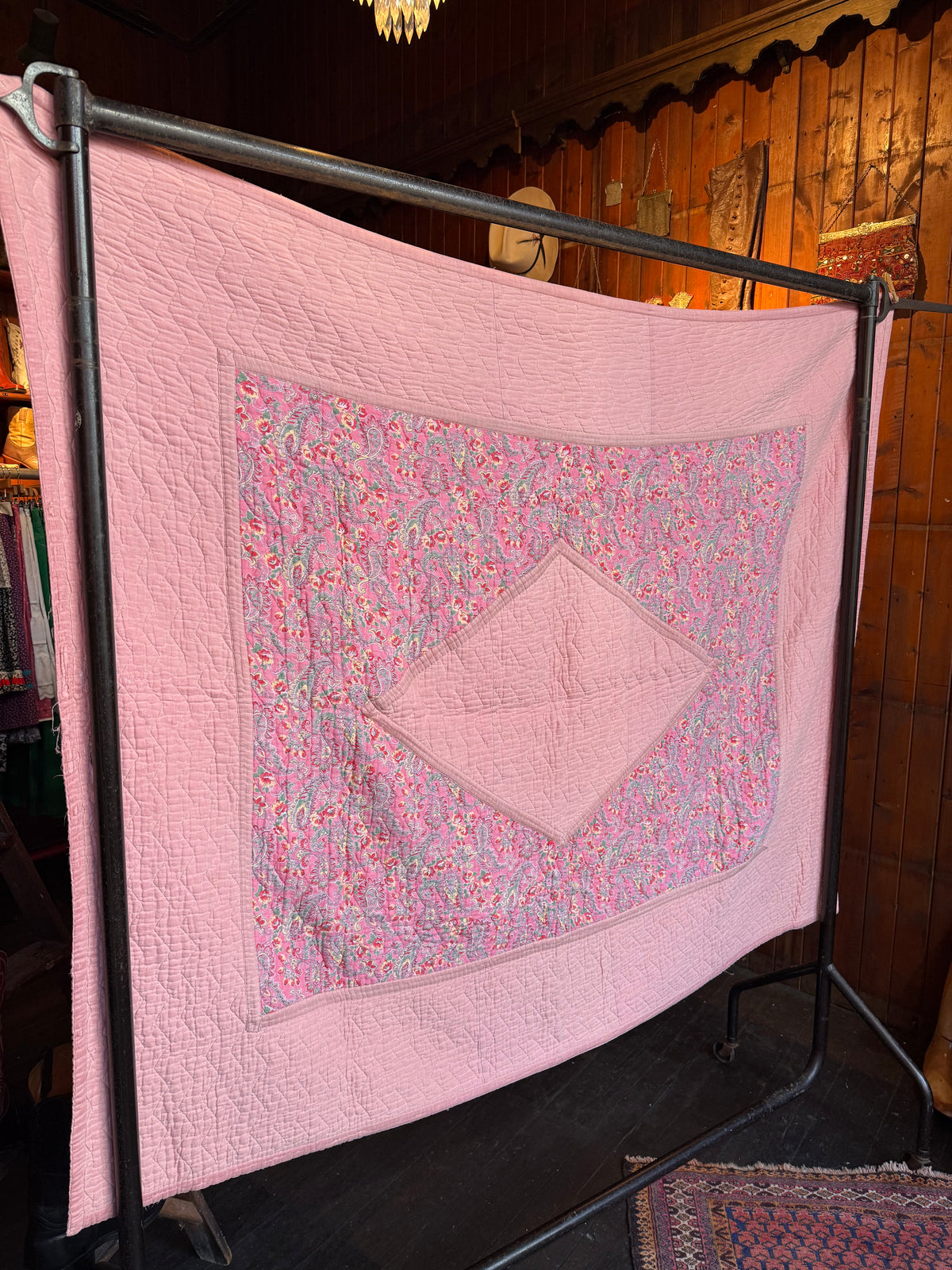 Vintage Pink Paisley Reversible Cotton Quilt
