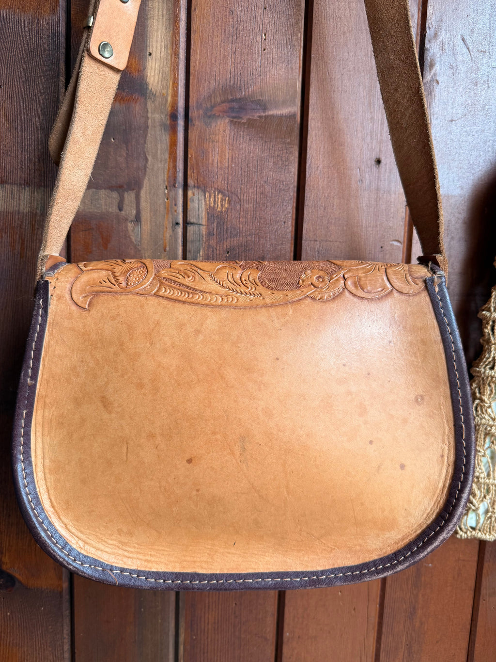 Vintage Handmade Leather Horse Bag