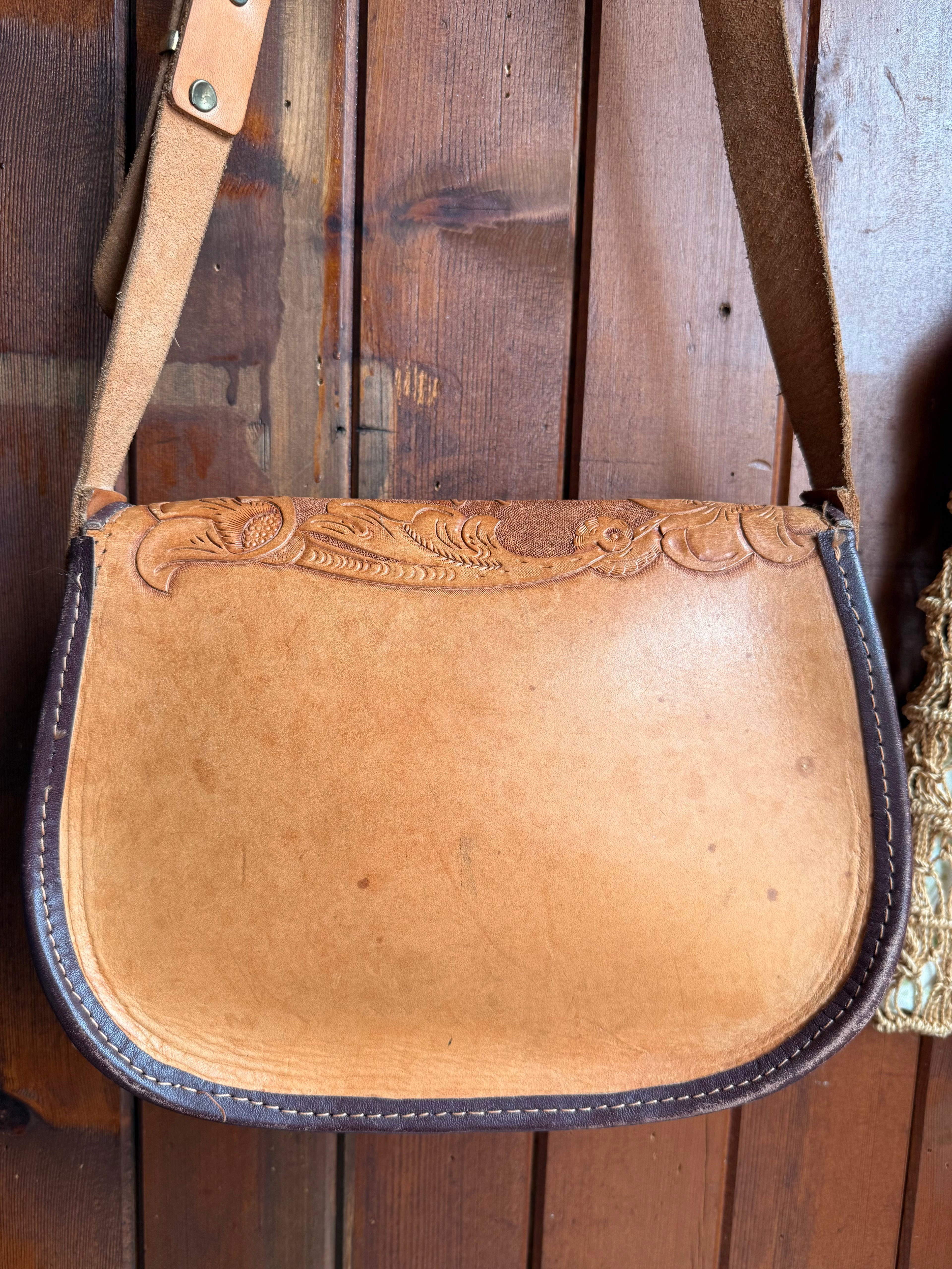 Vintage Handmade Leather Horse Bag