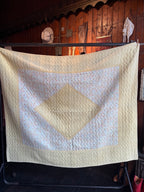 1930s/40s Lemon Yellow Reversible Paisley Quilt