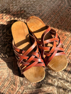 1960’s Handmade Wooden Clog Platform Sandals