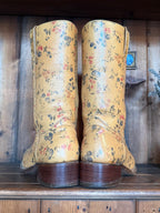 UK 6 / 5.5 - Vintage Floral Campus Style Boots