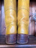 UK 8 - Vintage 1970’s Yellow Longhorn Frye Campus Boots