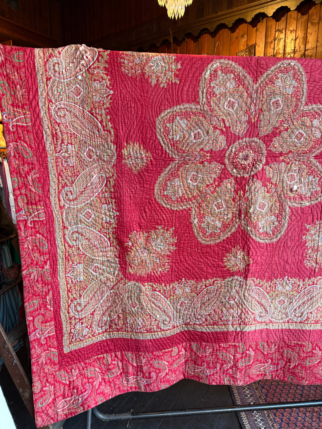 Antique Red Paisley Quilt