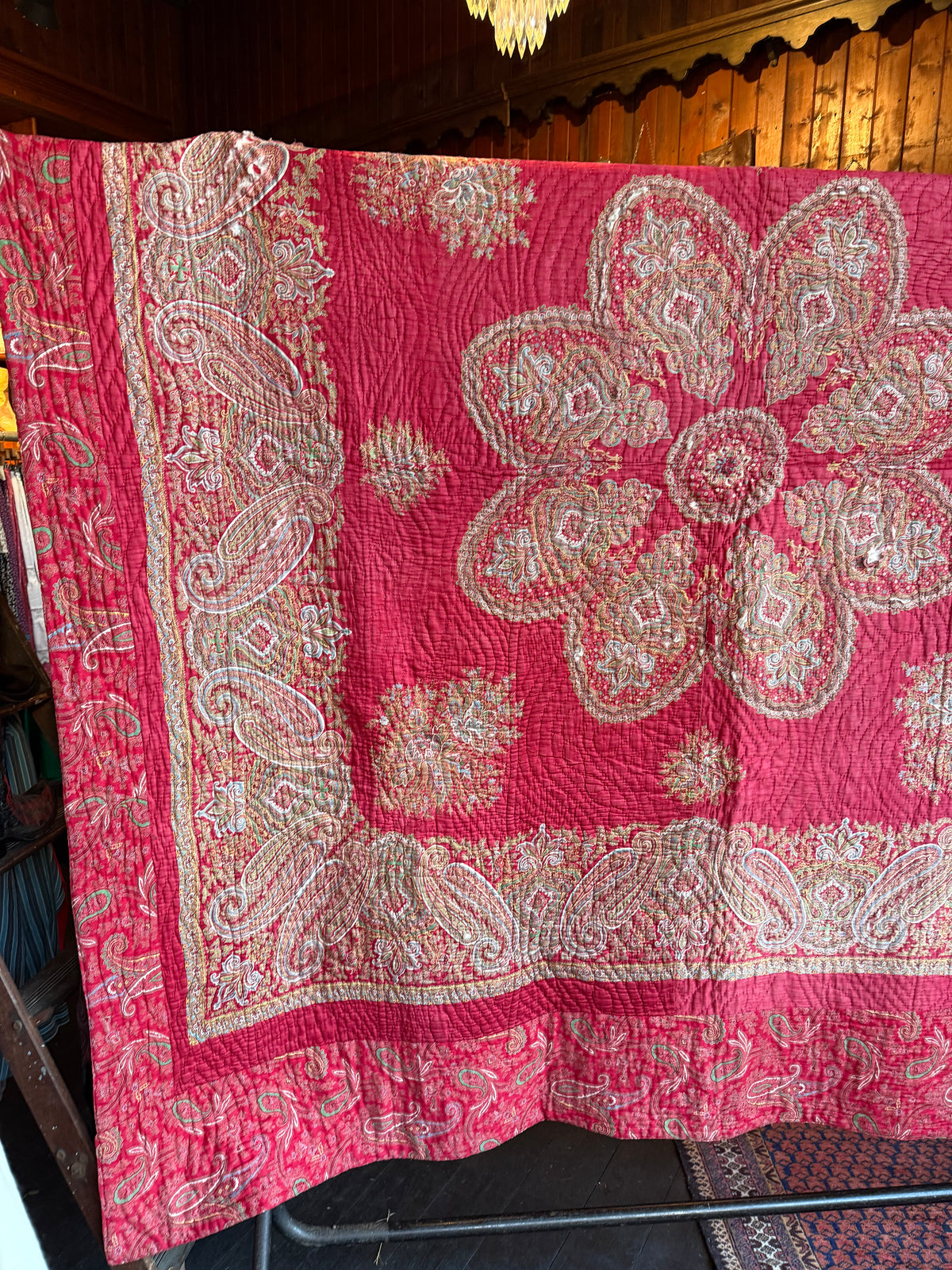 Antique Red Paisley Quilt
