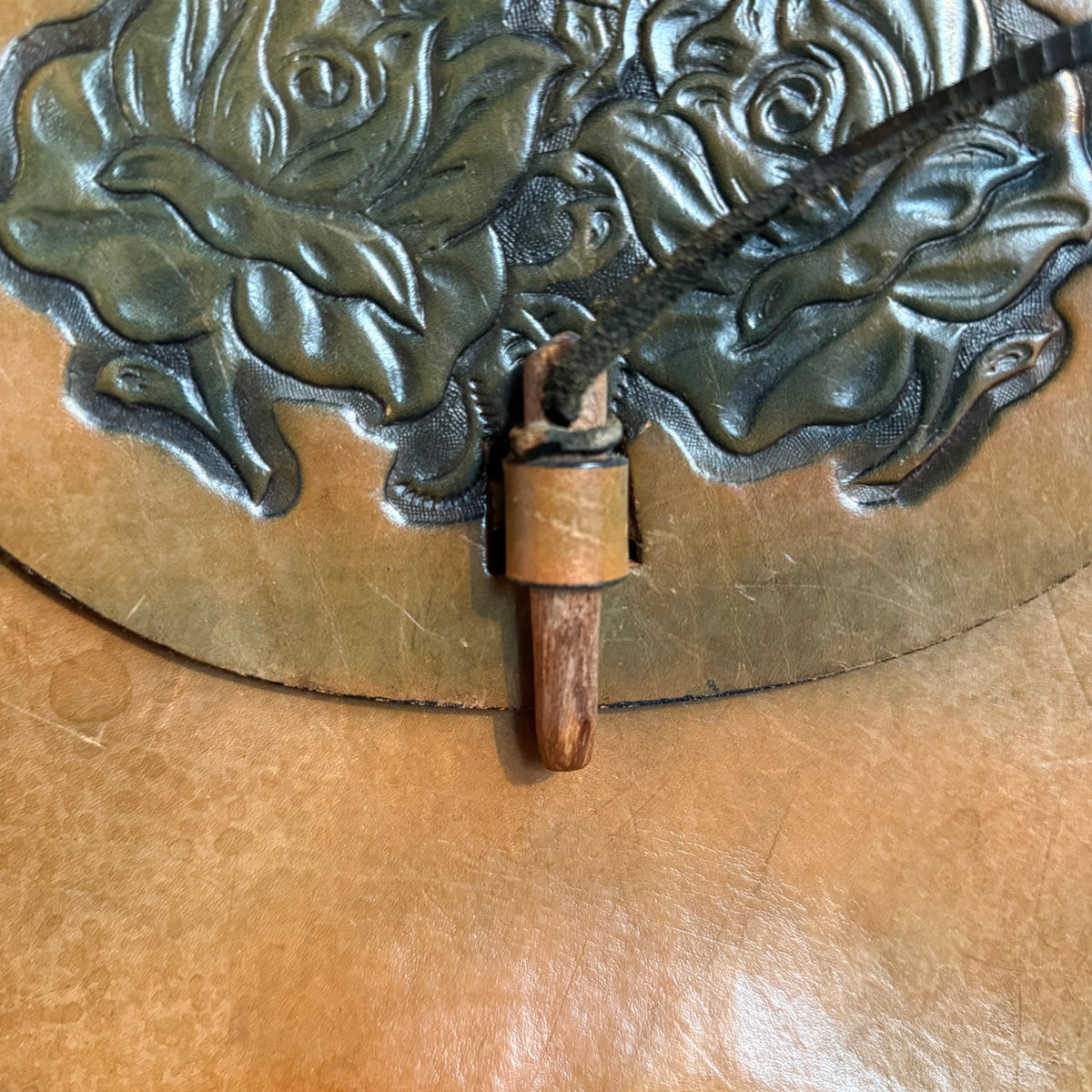 Vintage Tooled Leather Saddle Bag