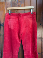 90’s Red Suede Folk Flares