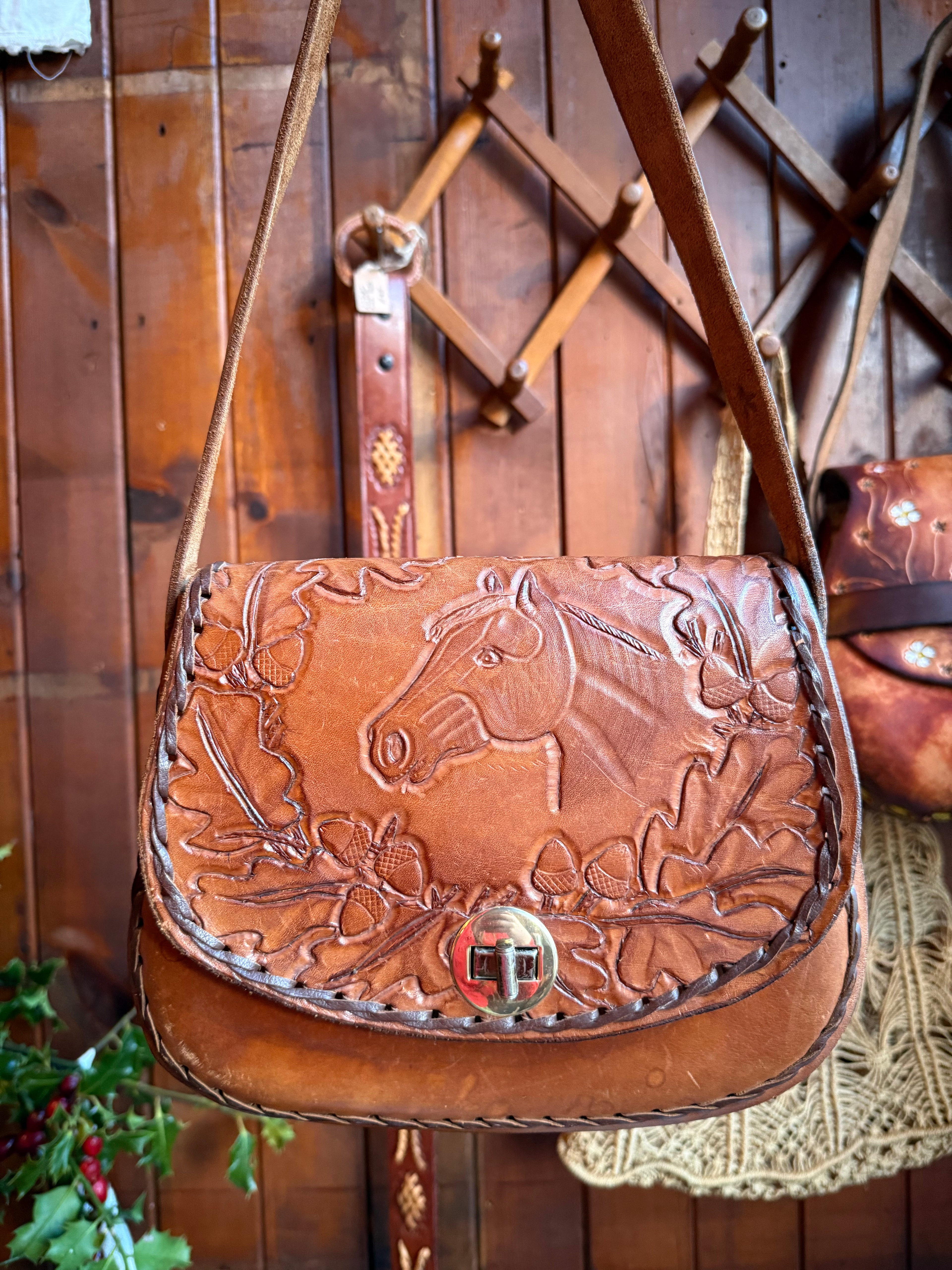 Handmade Leather Vintage Horse Custom Jacquelene Saddle Bag
