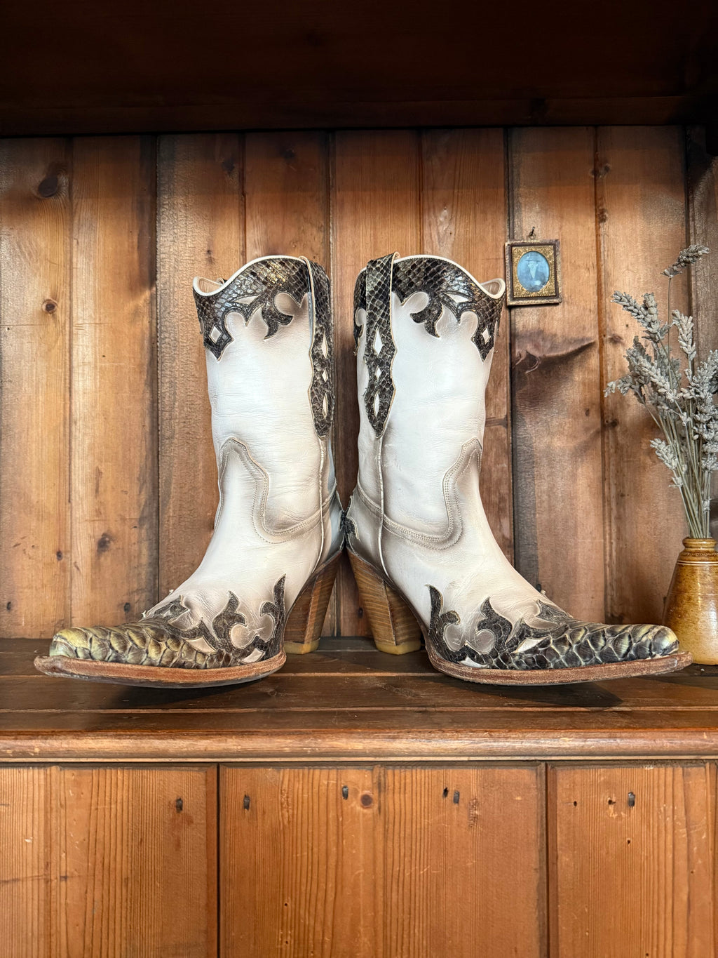 UK 6 - Snakeskin Sendra Cowboy Heels
