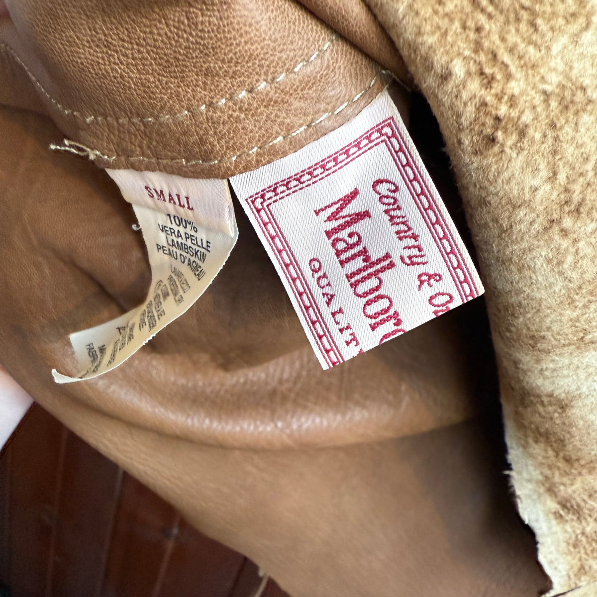 Rare Vintage Marlboro Classics Lambskin Wrap Leather Top.