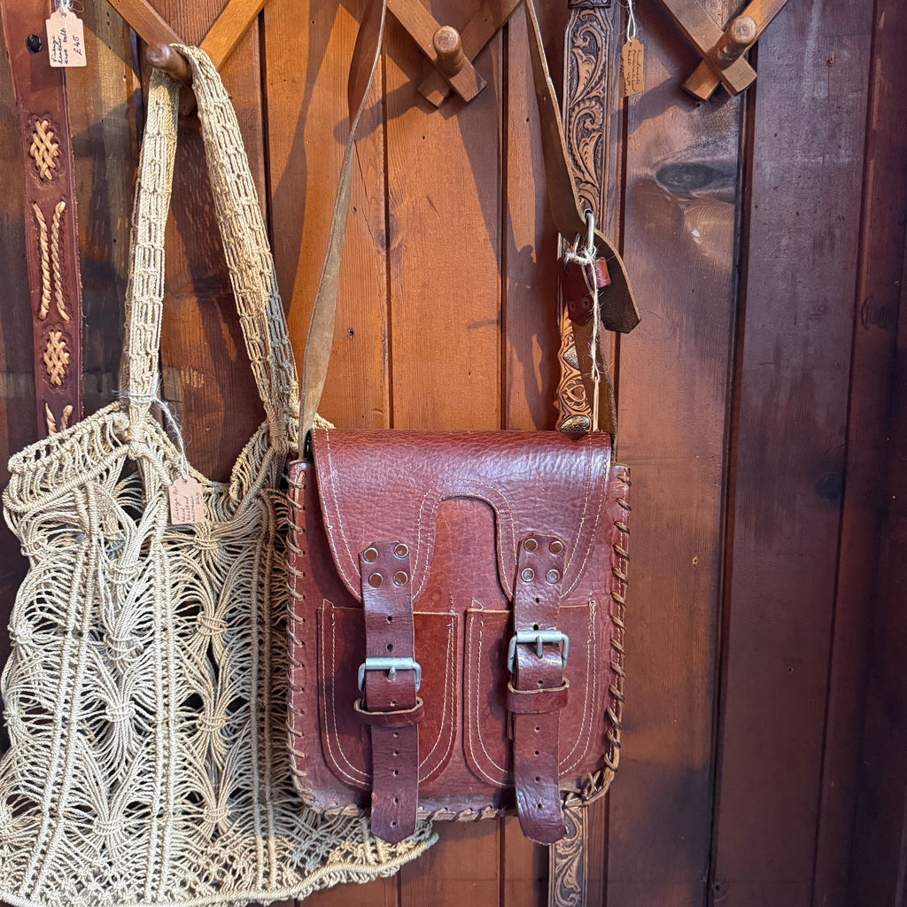 Vintage Handmade Leather Shoulder Bag