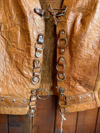 Vintage 1970s French Leather Waistcoat