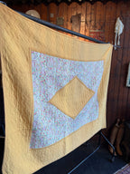 1930s/40s Yellow and Pink Reversible Paisley Quilt