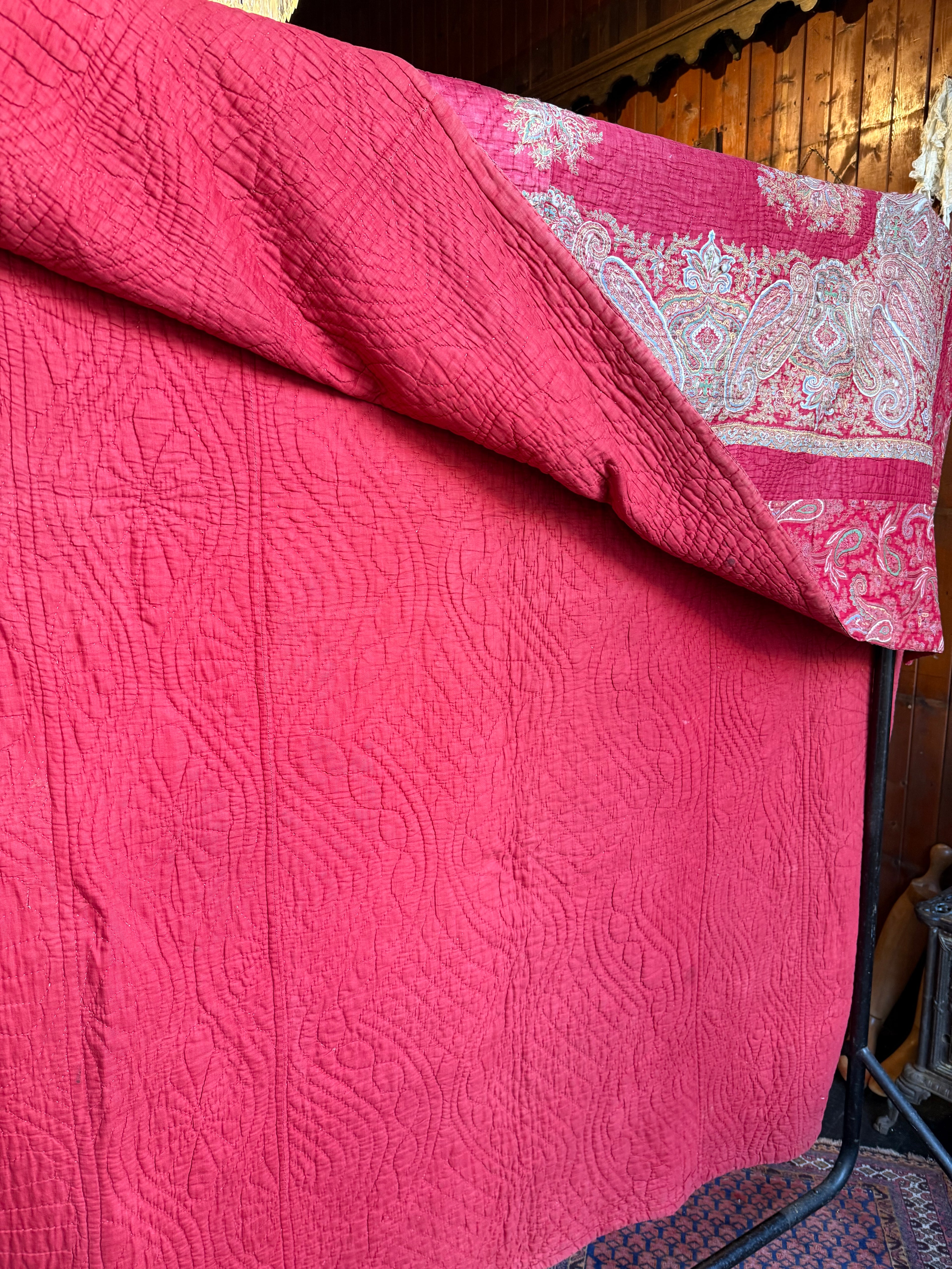Antique Red Paisley Quilt