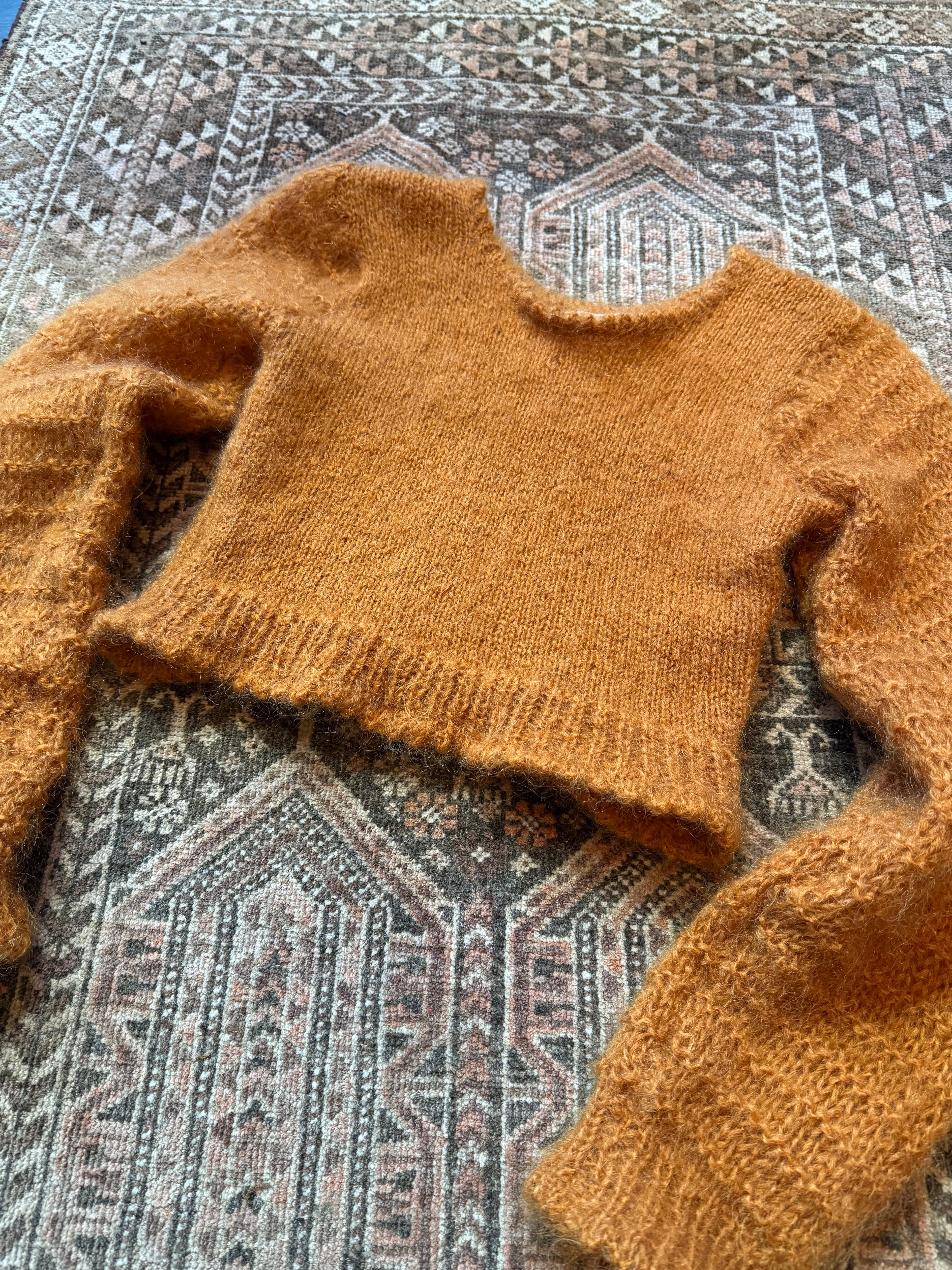 Hand Knit Mohair Crop Jumper