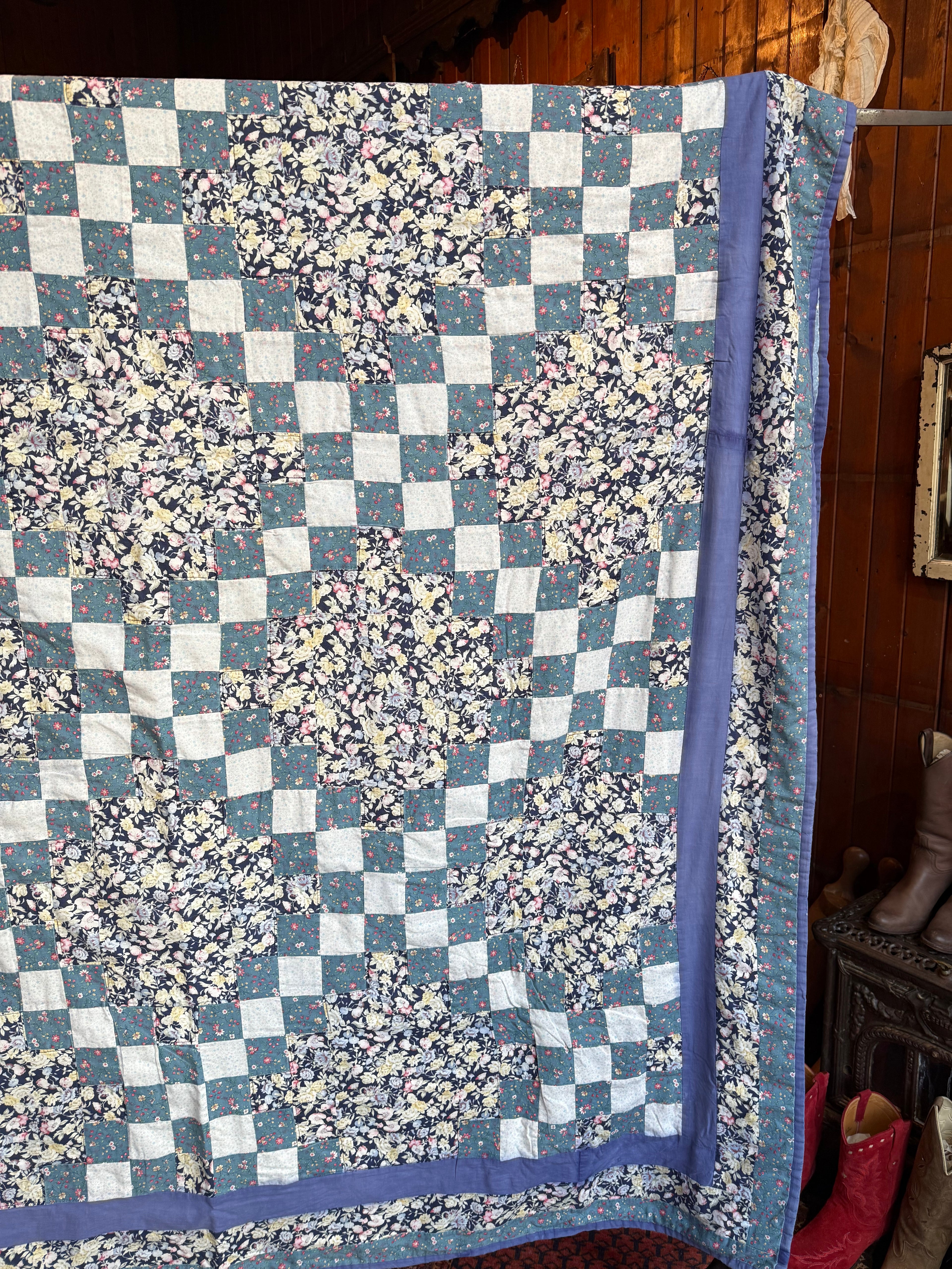 Folk Revival Vintage Patchwork Quilt