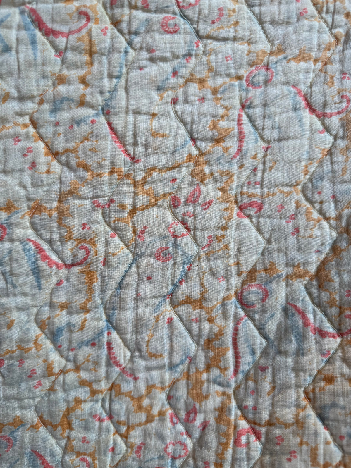1930s/40s Lemon Yellow Reversible Paisley Quilt