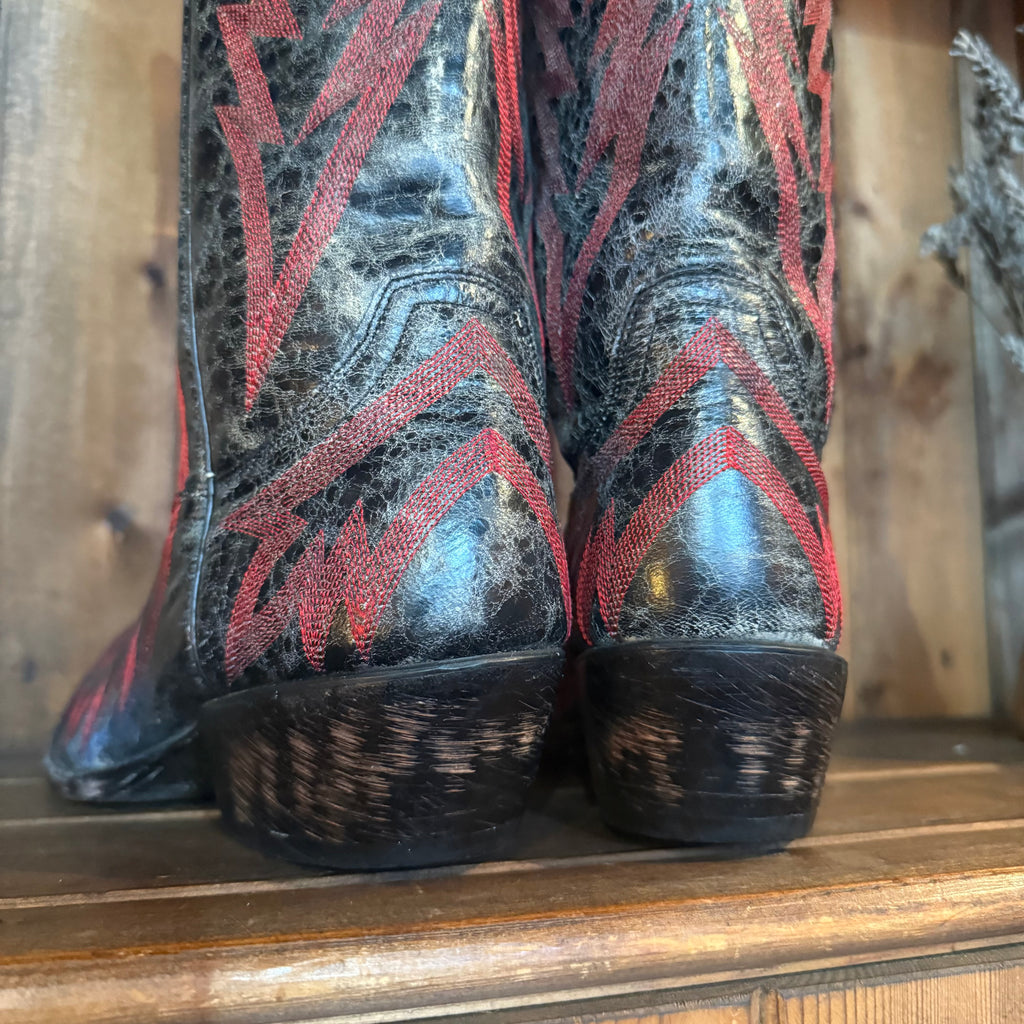 UK 5 - Vintage Flame Stitch Cowboy Boots