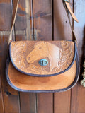 Vintage Handmade Leather Horse Bag