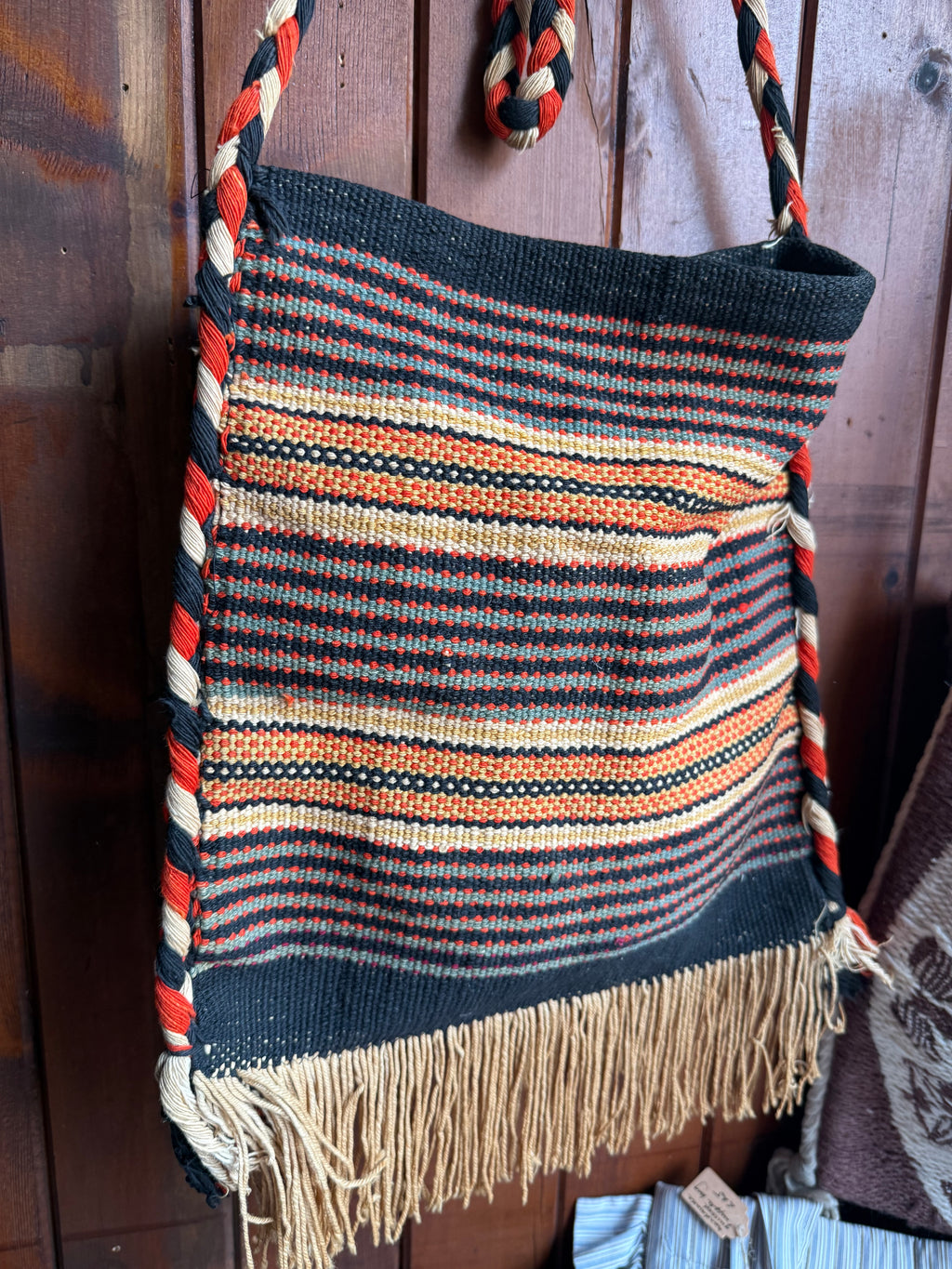 Vintage Woven Striped Bag