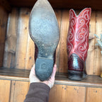 UK 9 - Vintage 1980’s Red Croc Spiral Cowboy Boots